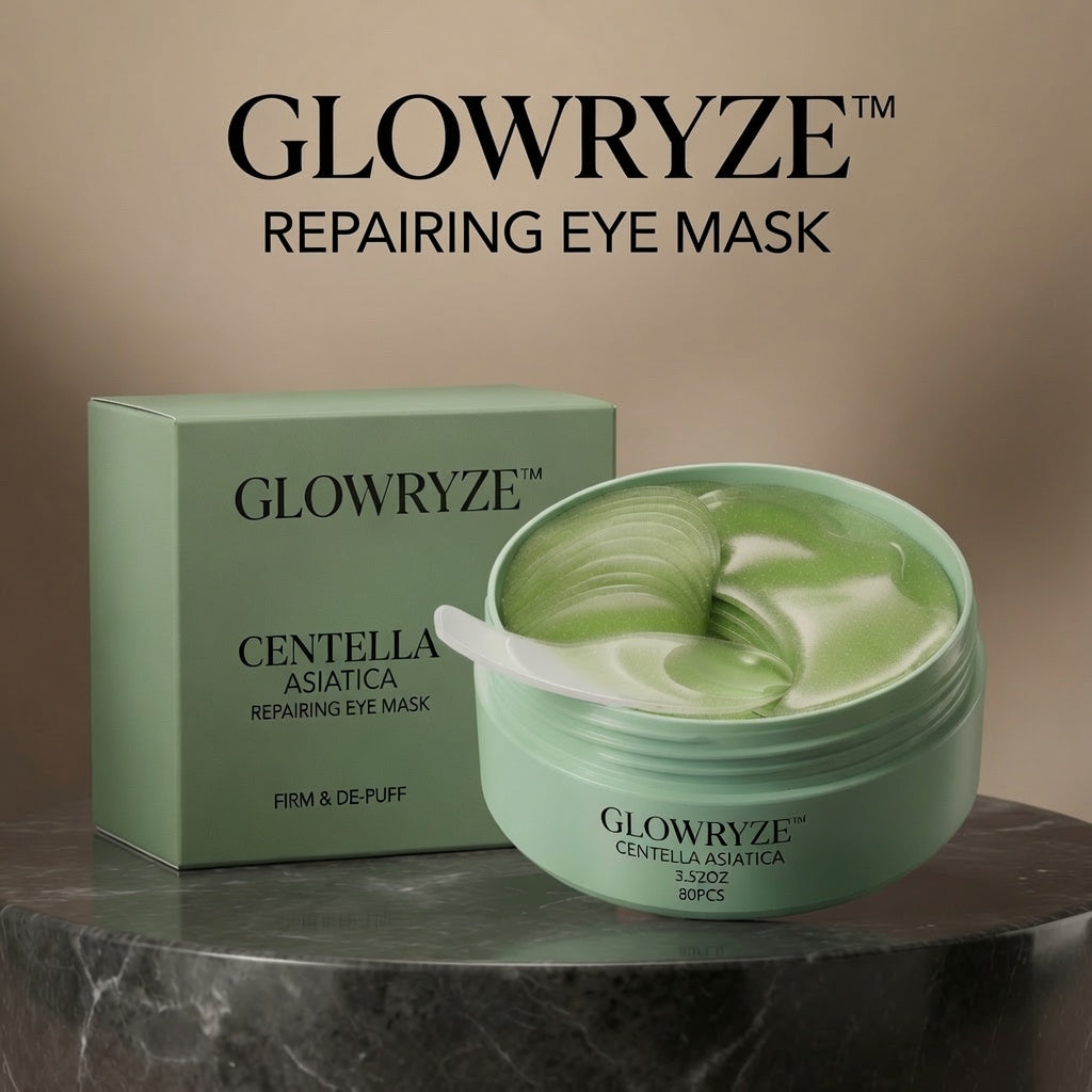 GLOWRYZE Wide Awake under-eye patches jar and box for puffiness and dark circles